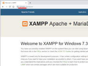 XAMPPのダッシュボードページ